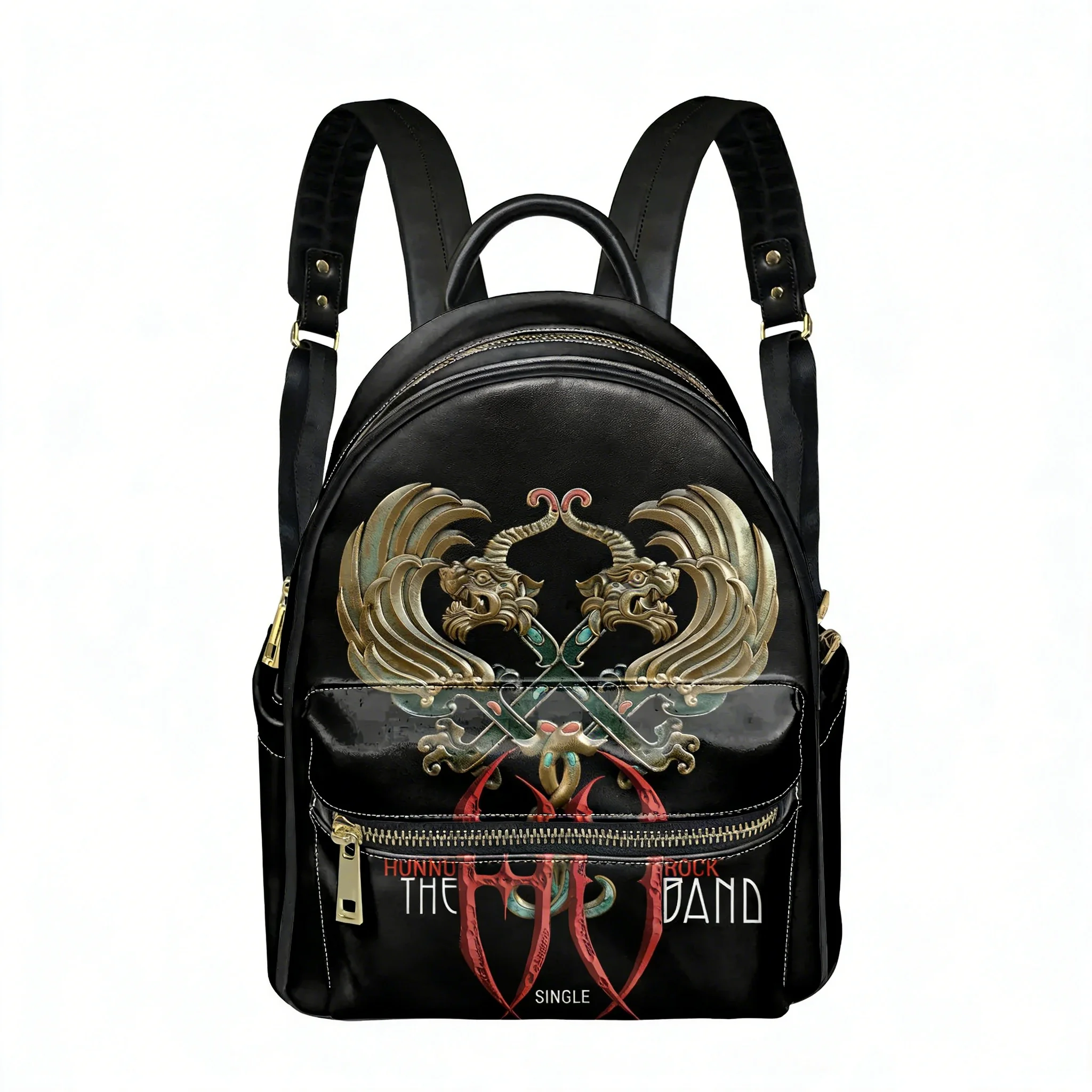 

The Hu band Snow Red Hun Rock Band Totem Backpack Womens Mens Double Shoulder Bag Business Travel Bookbag Rucksack Gift Daypack