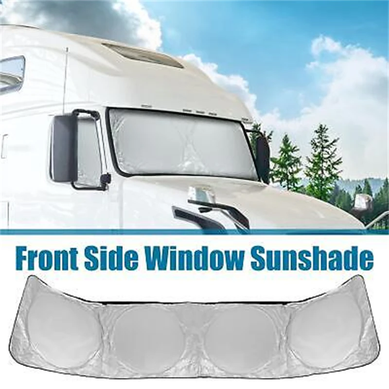 420x92cm Semi-Truck Sunshade for Windshield and Side Window 240T Block Sun Ray RV Big Rig