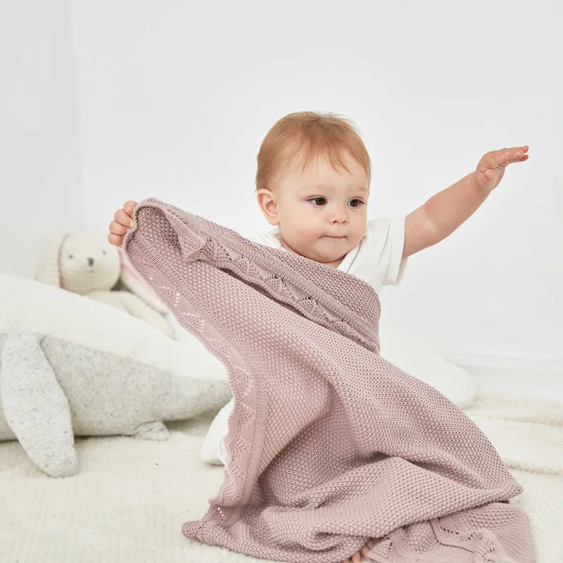 Coperte per neonati 80*100cm lavorate a maglia per neonati bambini ragazzi ragazze UltraSoft mussola di cotone Swaddle Wrap Stuff Toddler Comforter Sheet