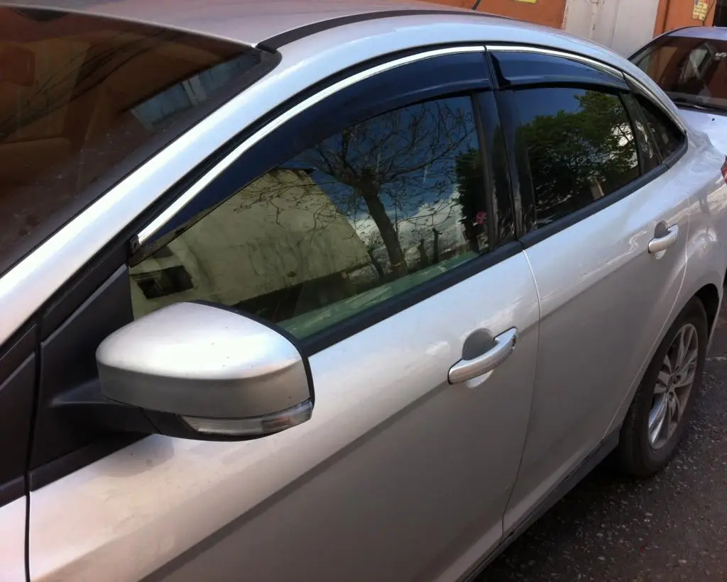 Car Window Accessories Ford Focus 3 2012 + Window Deflectors Rain Guard Visor Awnings Modified Design