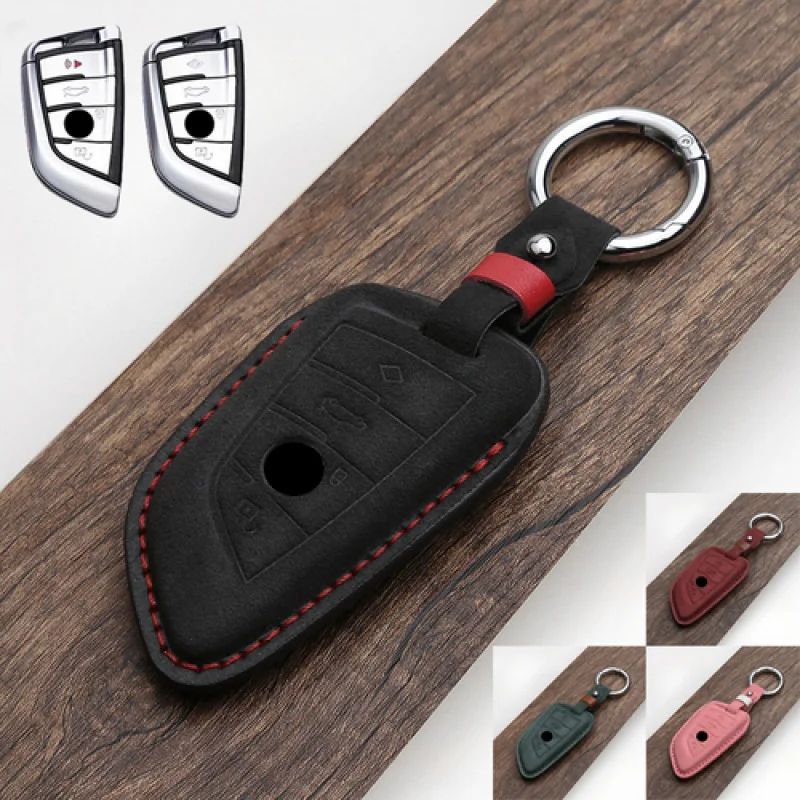 

A+ Suede Leather Car Key Fob Case Cover For BMW 5 6 7 F15 X1 X2 X3 X4 X5 X5M X6 X7