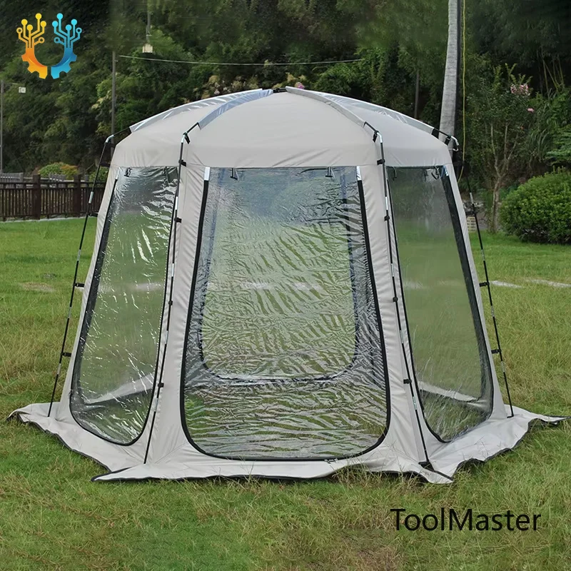 【2026】Hexagonal Sunroom Tent Large Transparent Starry Sky PVC Family Gathering Sunbathing Camping Supplies