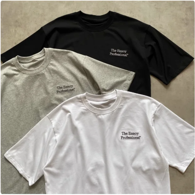 

Ennoy Profional японская свободная футболка ort Sve round Ne Pure Color с надписью универсальная повседневная хлопковая футболка