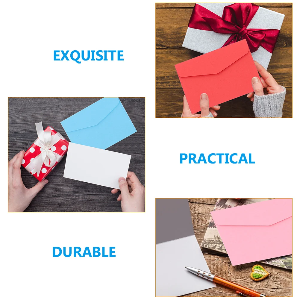 Envelopes coloridos para fotos e letras, cor sólida, solução de armazenamento durável e versátil, cores sortidas, 50pcs