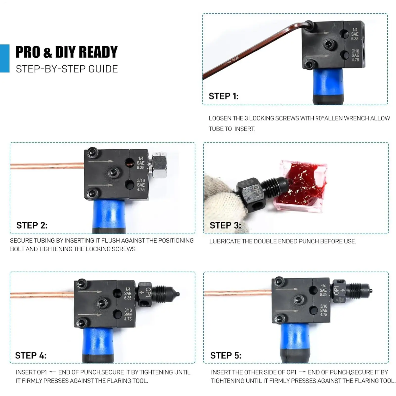 Brake Flare Tool Kit Professional Double Flare Car Accessories Handheld Hydraulic Brake Line Tool For Automotive Truck - view 5