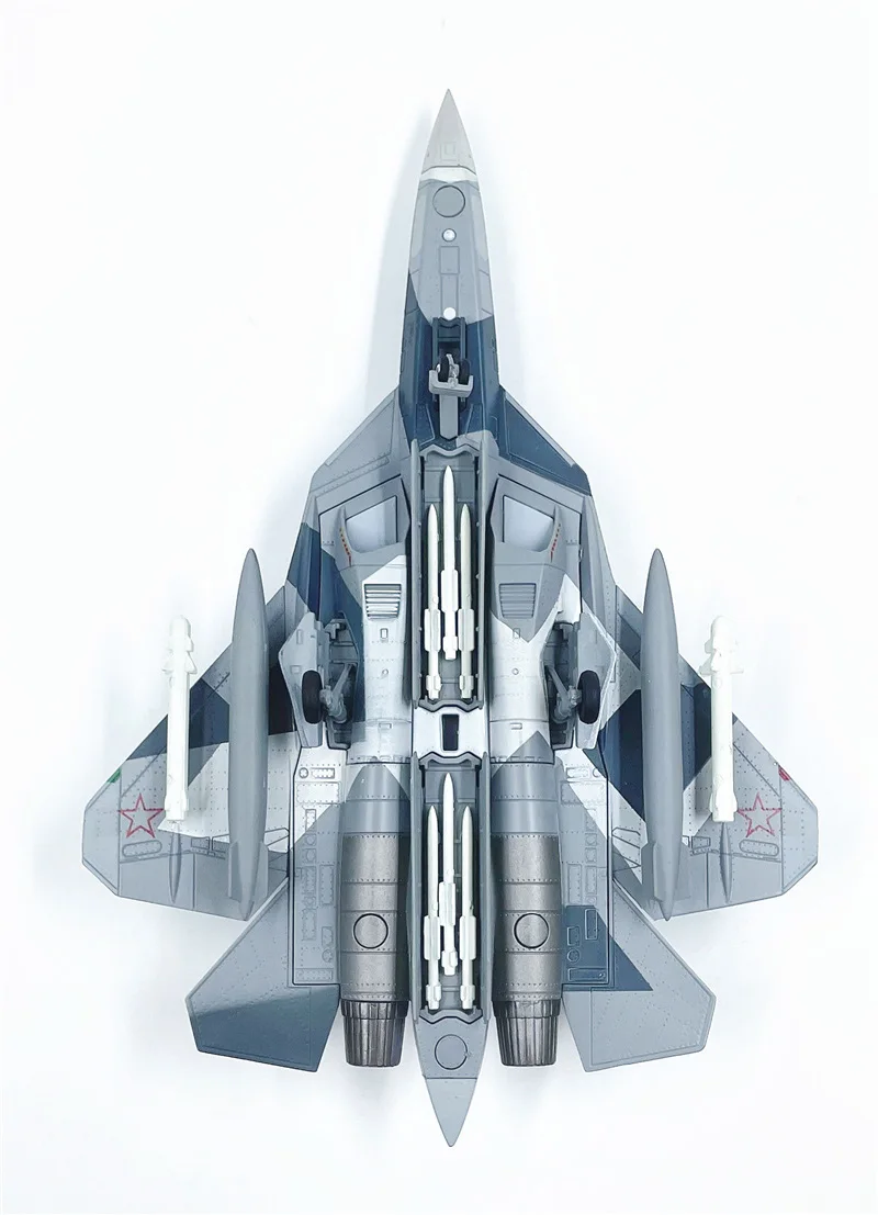 1: 100 wltk Russian Su-57 Stealth Model aircraft Snow Geometry Split Camo  Alloy finished product collection model