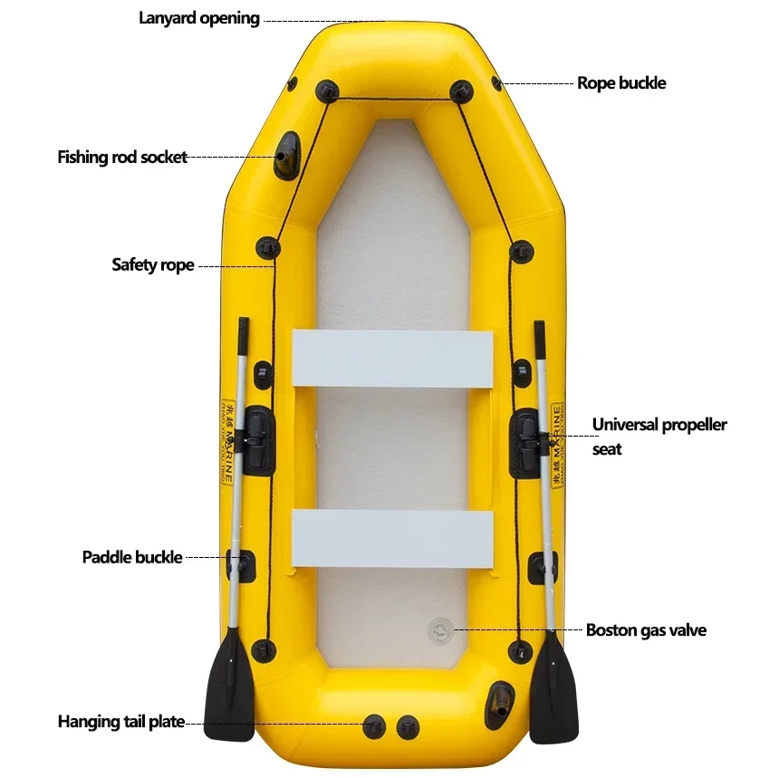 Sports Tools New 0.9mm Thickened Canoeing with Air Deck Wear-resistant and Anti-collision PVC Inflatable Fishing Boat Water