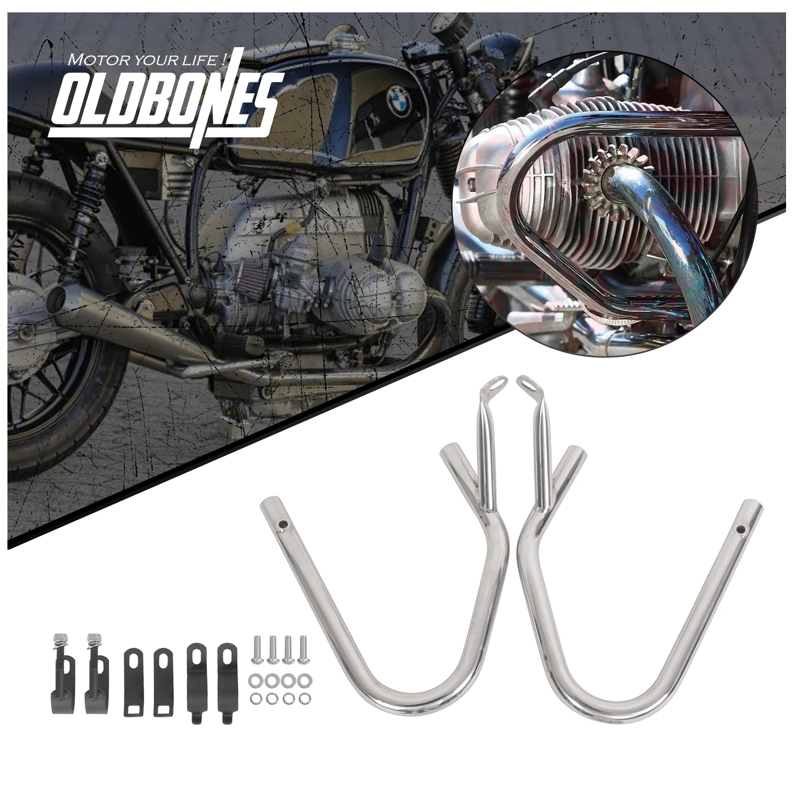 Cafe Racer R Serie para BMW R45 R65 R60 R75 R80 R90 R100 protector de motor delantero barra de choque de carretera marco Protector barra de caída barra de choque