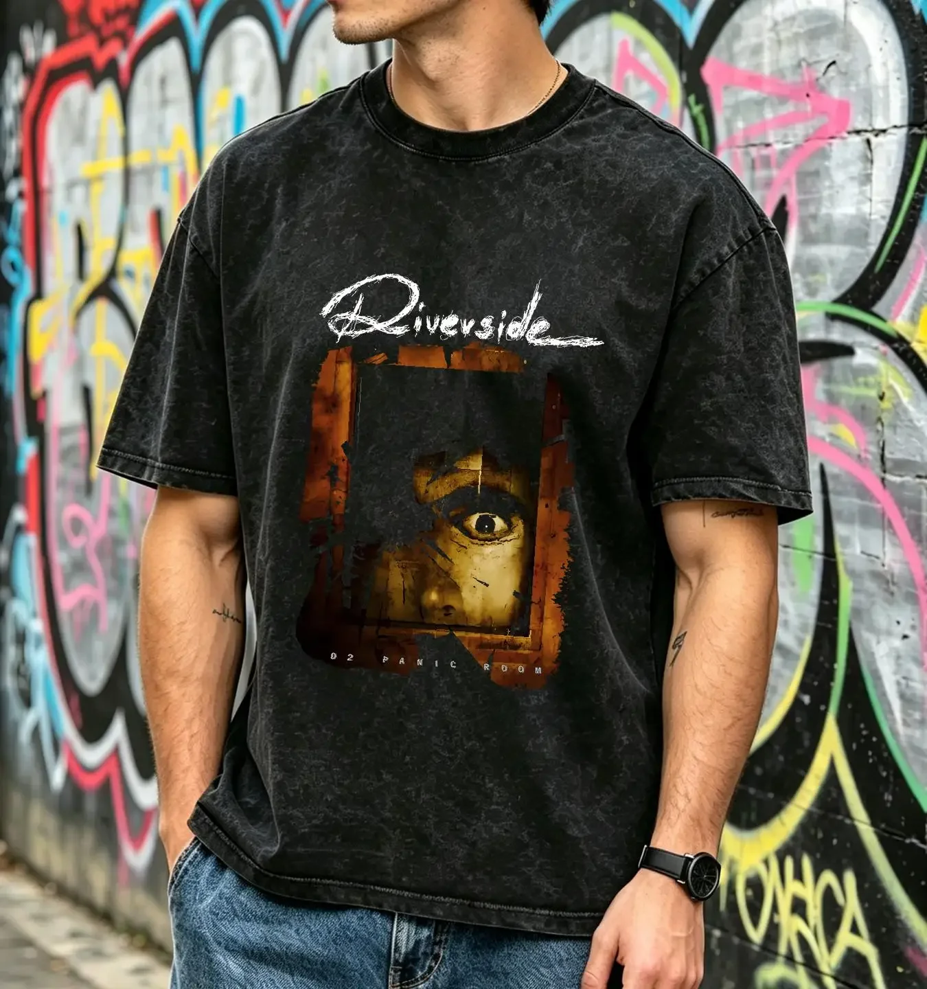 washed T Shirt RIVERSIDE 02 Panic Room Vintage 2007 Poland Prog Rock Porcupine Tree LP long sleeves vintage Washed