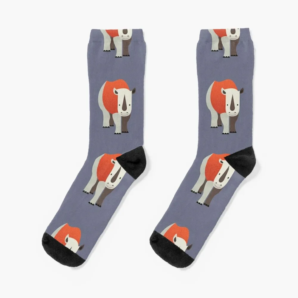 

Whimsy Rhinoceros Socks new year floor compression Designer Man Socks Women's