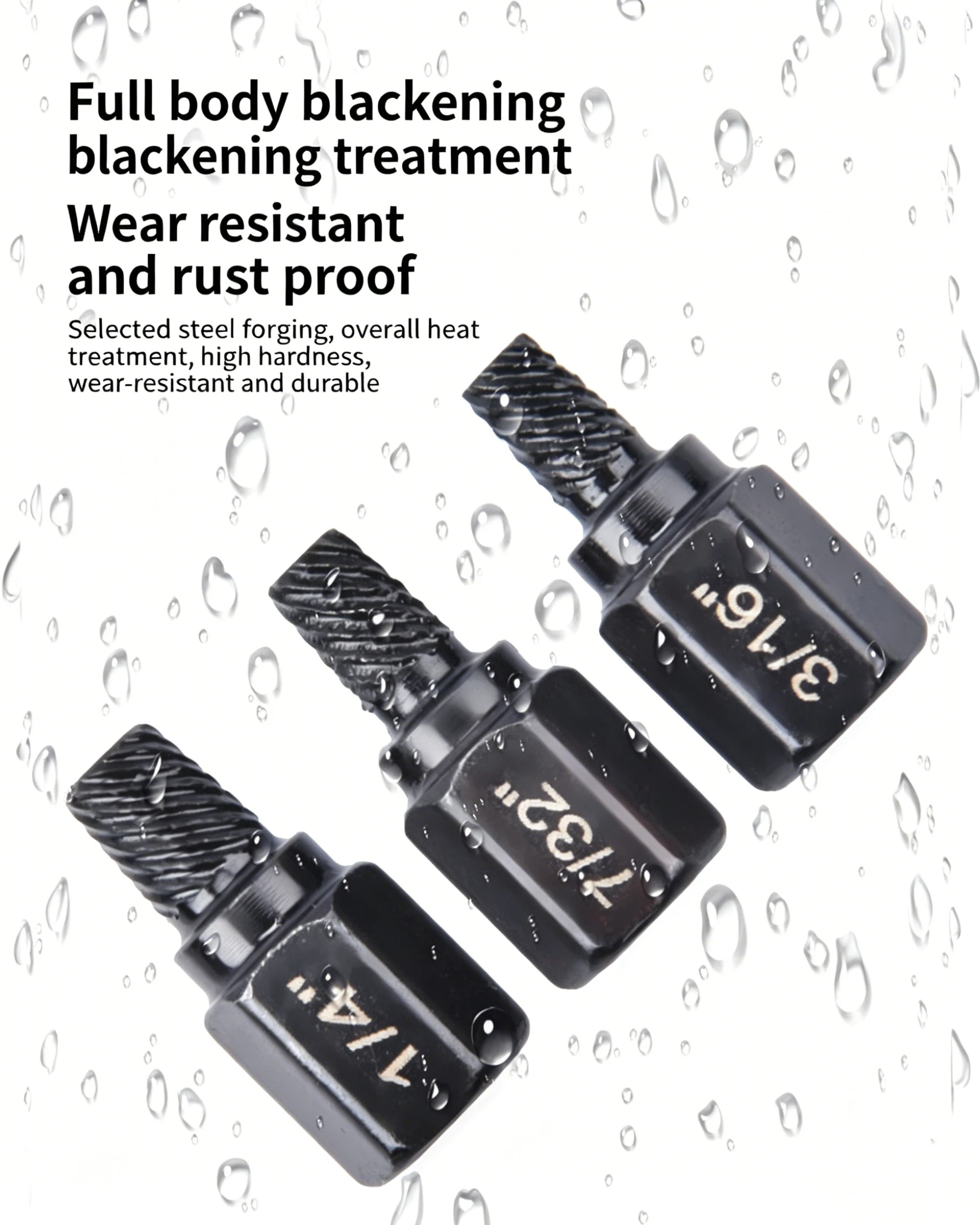 10-teiliges Schraubenausdreher-Set aus legiertem Stahl, Easy-Out-Bohrer für beschädigte Bolzen mit roter Tragetasche – Detail 7
