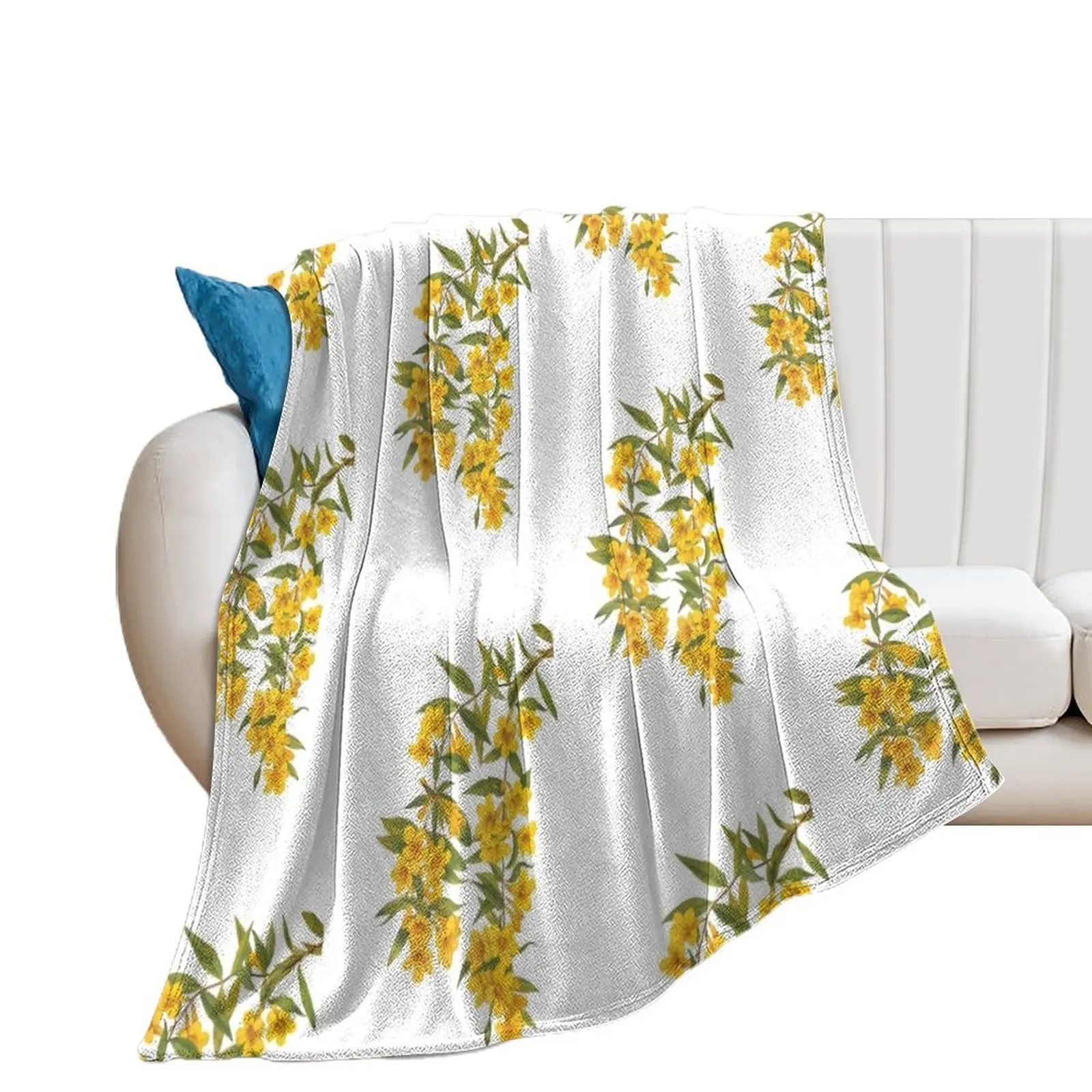 Yellow Wildflowers Botanical Print Throw Blanket manga Decorative Throw Polar Giant Sofa Blankets