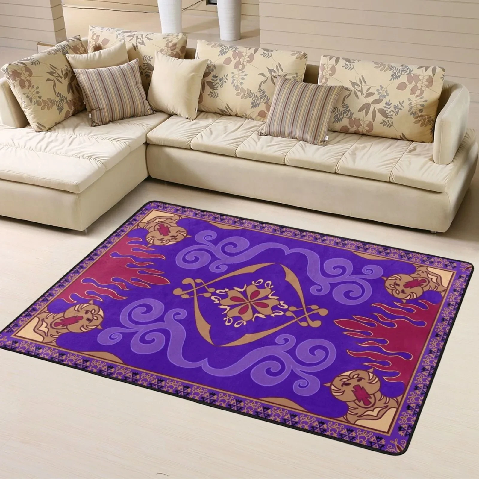 Alfombra de Aladino para decoración de sala de estar, sofá, mesa, Alfombra de área grande, Alfombra antideslizante para pasillo, balcón, Alfombra para dormitorio y cabecera