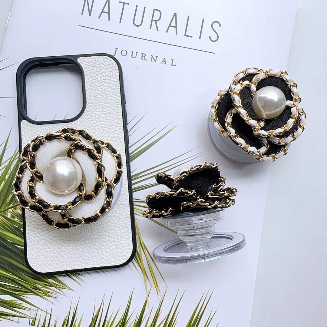 

Magnetic Braided chain flower Phone Holder Foldable Socket Grip Tok holder For IPhone Samsung Safe Ring Finger Expanding Stand