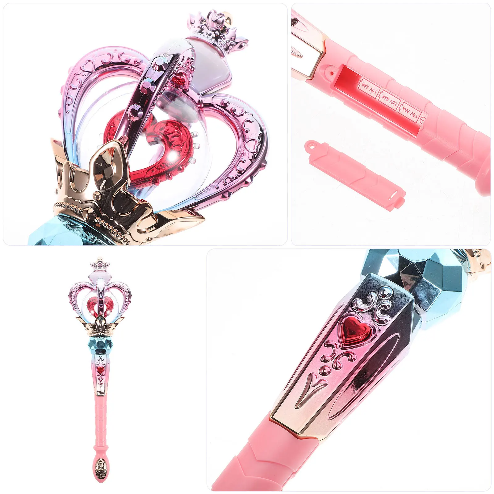 Light Up Musical Fairy Wand Rotating Design Birthday Party Cosplay Stage Performance Pretend Play Glowing Wand for Kids Girls