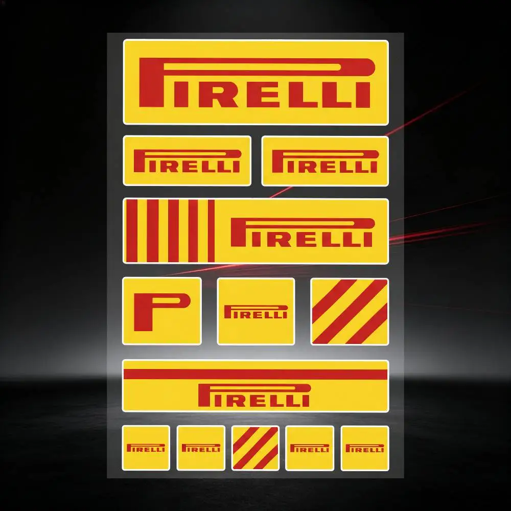 PIRELLI Long Lasting Waterproof Reflective Sticker Scratch Conceal Fit Motorcycle Car Helmet Fridge Decals