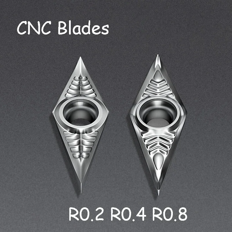 

CNC Turning Inserts VCGT160404/VBGT11030404 R0.2 R0.4 R0.8 External and Internal Bore Fine Turning Inserts for Aluminum