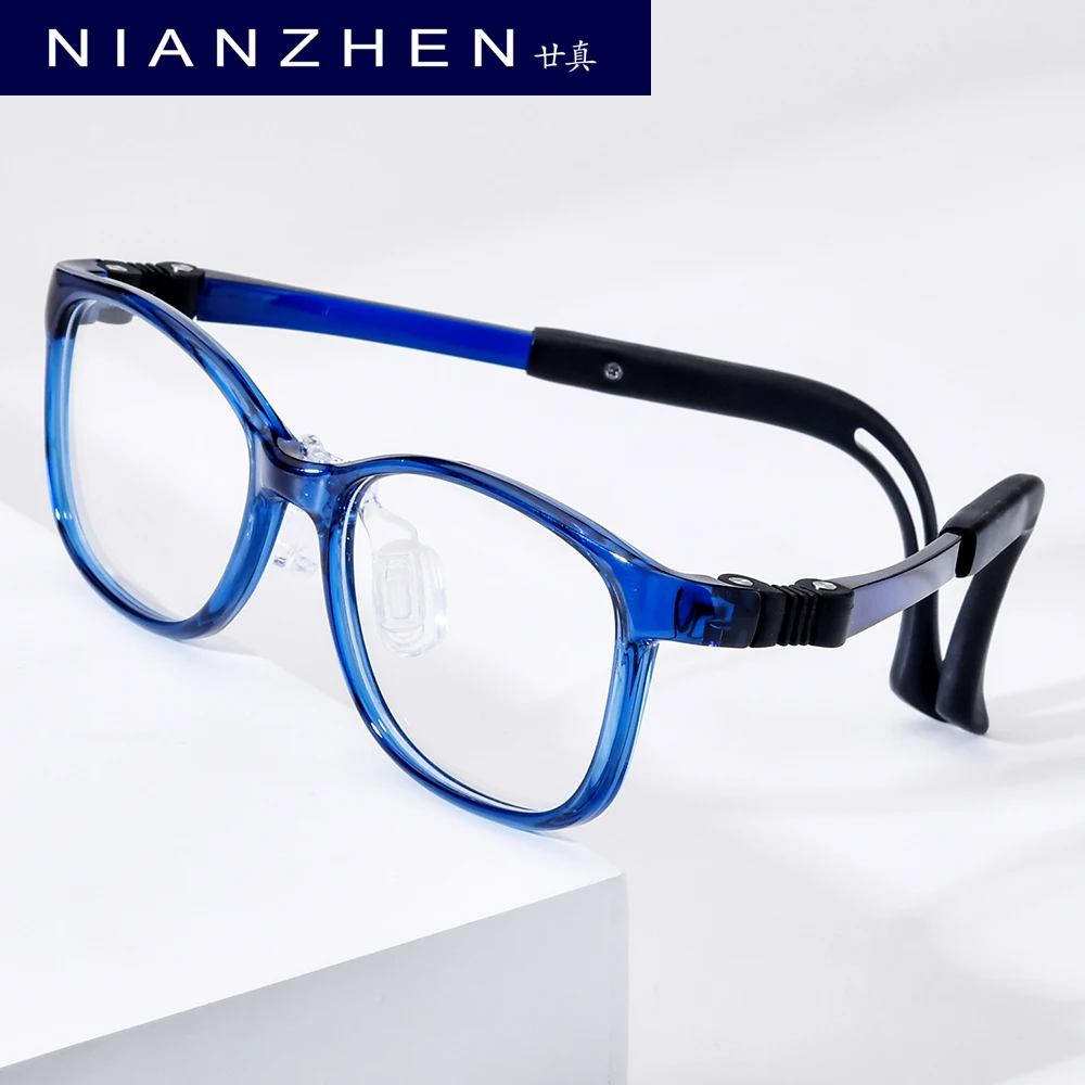 NIANZHEN Ultralight TR90 Child Eyeglasses Brand Design Square Student Glasses Frames Memory Hinge Kids Eyewear Spectacles 25629