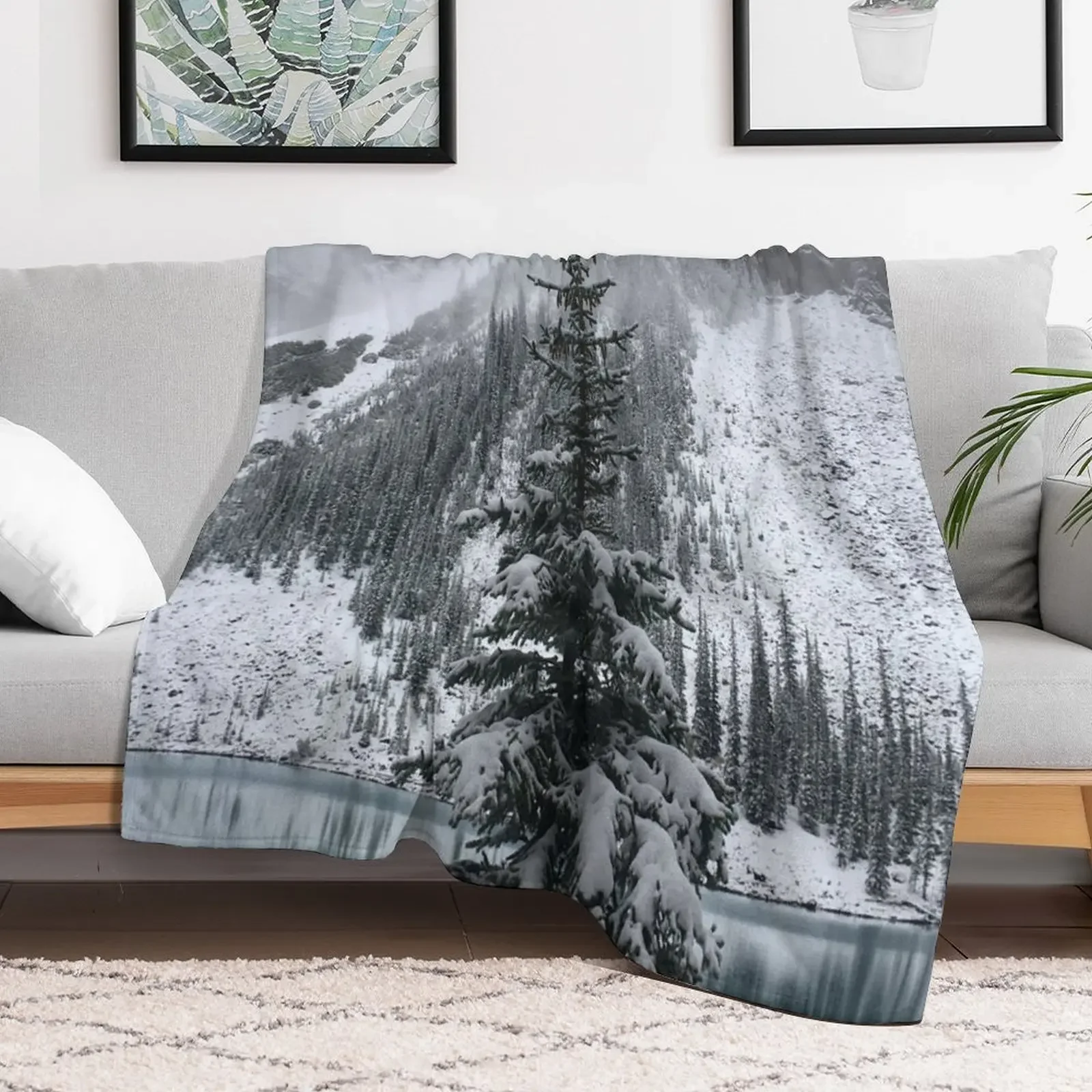 beautiful canadian rockies Throw Blanket Furry Thermal Hairy Blankets