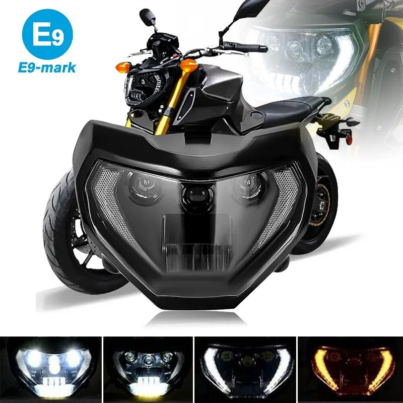 E9 LED faro indicatore di direzione moto DRL lampada frontale per Yamaha faro MT07 2014-2017 2018 2019 2020 MT09 2014-2016