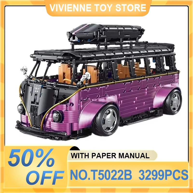 TGL T5022 MOC-décennie s de Construction de Modèle de Bus, Super City Rack, Camper Van, Briques de Puzzle, Jouet d'Assemblage, Cadeaux de Noël pour Enfants