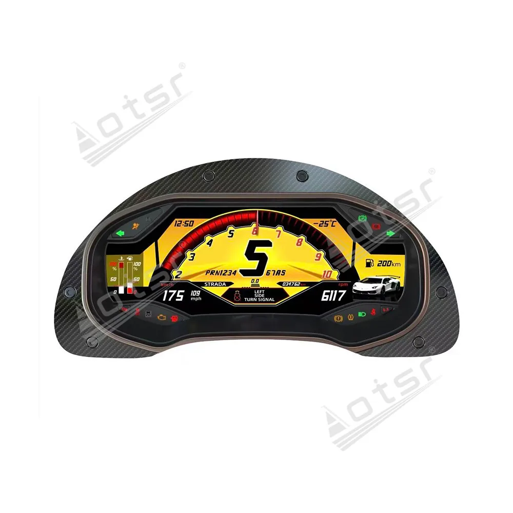 For Lamborghini Gallardo 2003~2013 CarPlay Car Speed Meter LCD Cluster Instrument Panel Multimedia Player Dashboard Modification