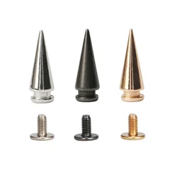 7*20mm 100sets Zine Alloy Tower Type Punk Spike Cone Spots Studs Leathercraft Rivets Bullet Spikes for Leather