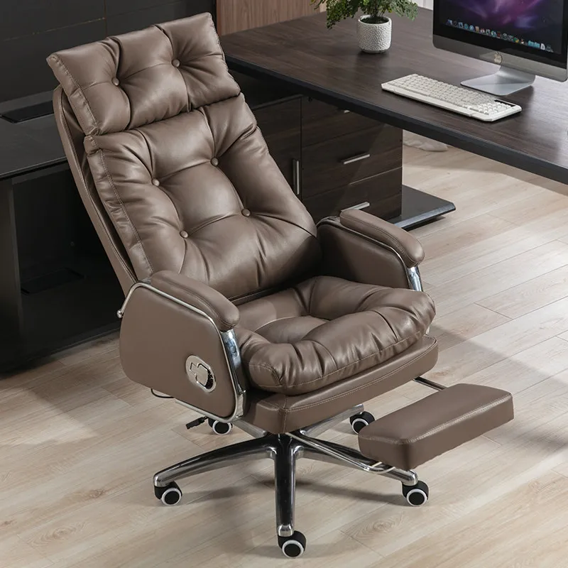 

comfortable ergonomic boss chair Luxury high-end lifting swivel computer chair movable silla oficina ergonómica office furniture