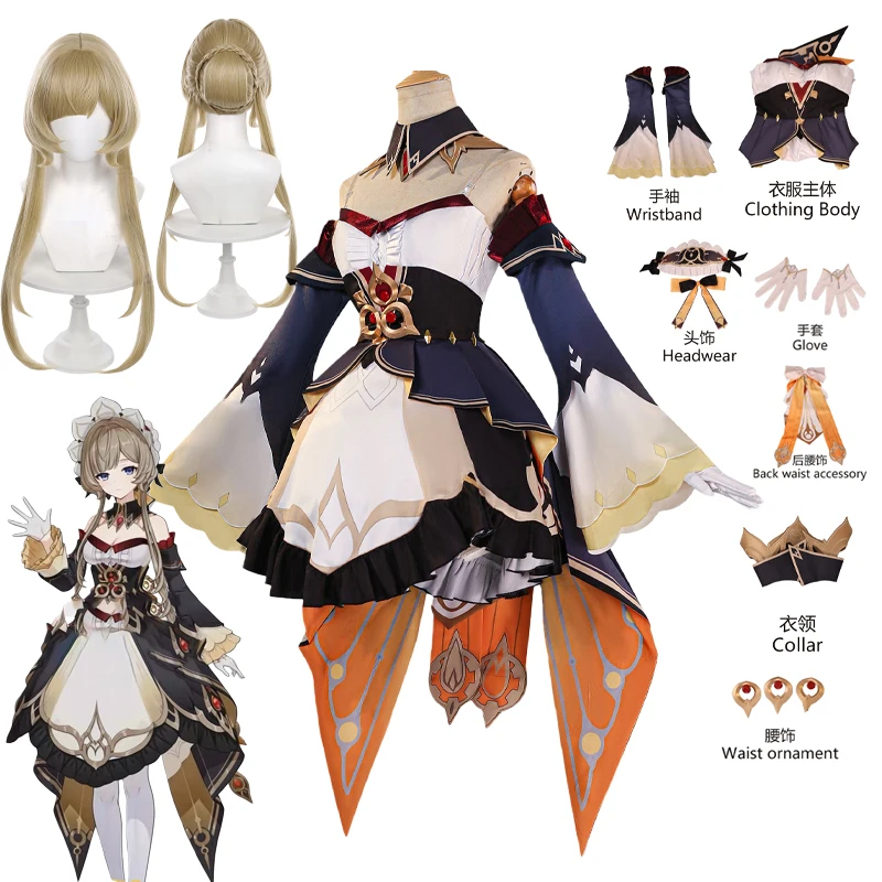 

Genshin Impact Puppet Sandrone Косплей Аниме Игровой Костюм Парик Платье Униформа Полный Набор Хэллоуина Вечеринка Женщина Девушка Реквизит