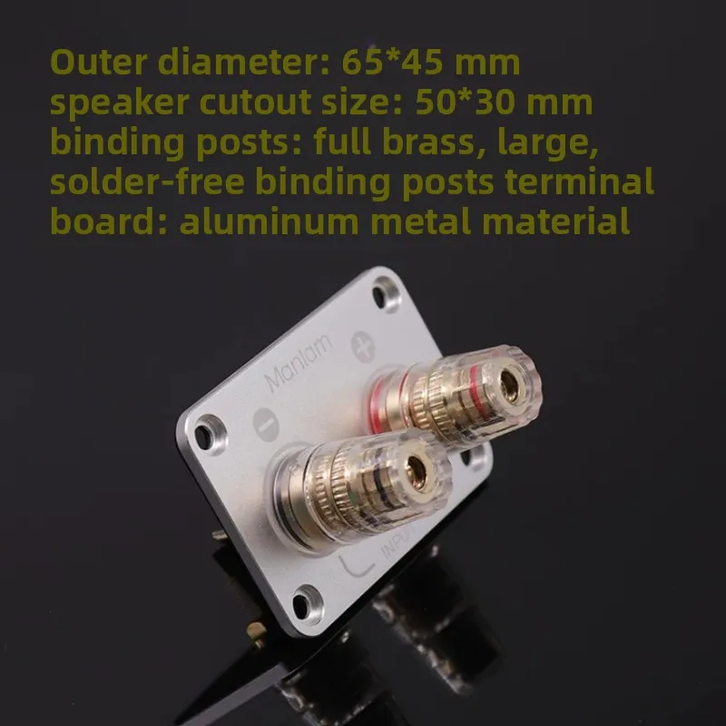 2-position square solid brass binding post speaker terminal block, speaker wire terminal board, diy speaker box accessories