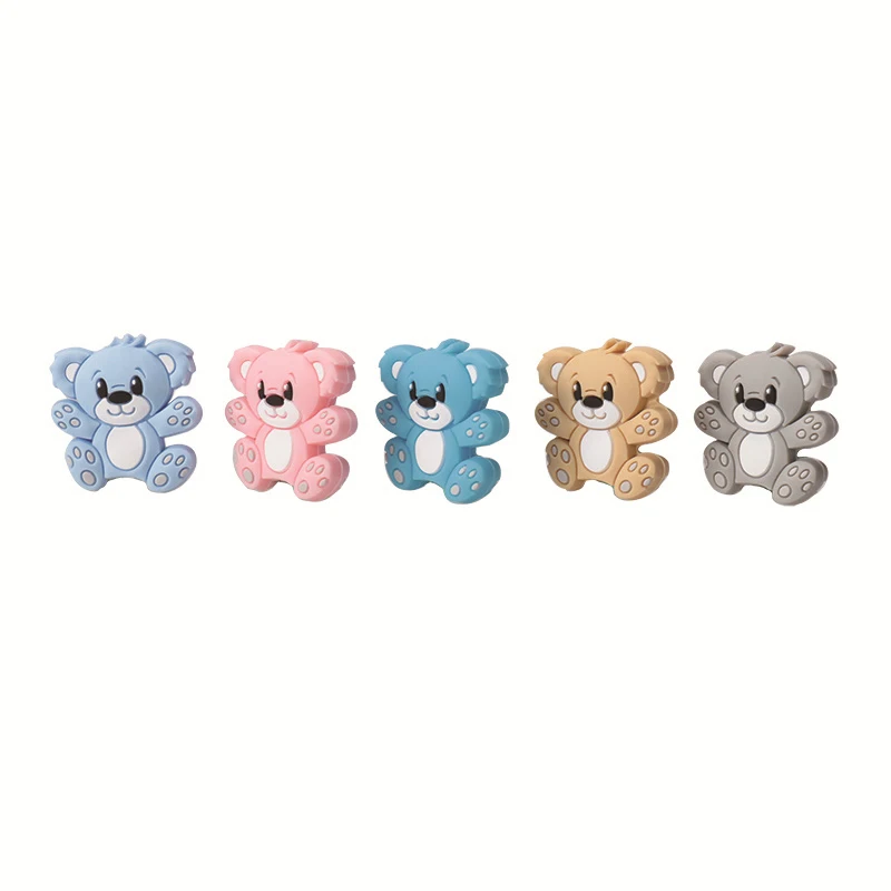 10PCS Silicone Beads Bulk DIY Teethers For Baby Chew Necklace Cartoon Baby Accessories Bead Bpa Free Koala Unicorn Bear Panda