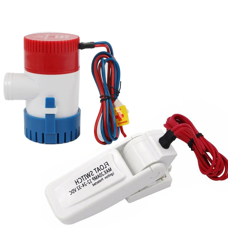 

Mini Submersible Bilge Pump 12V DC with Float Switch 500gph 750gph 1100gph for Boat Seaplane Motor Home Houseboat Water Removal