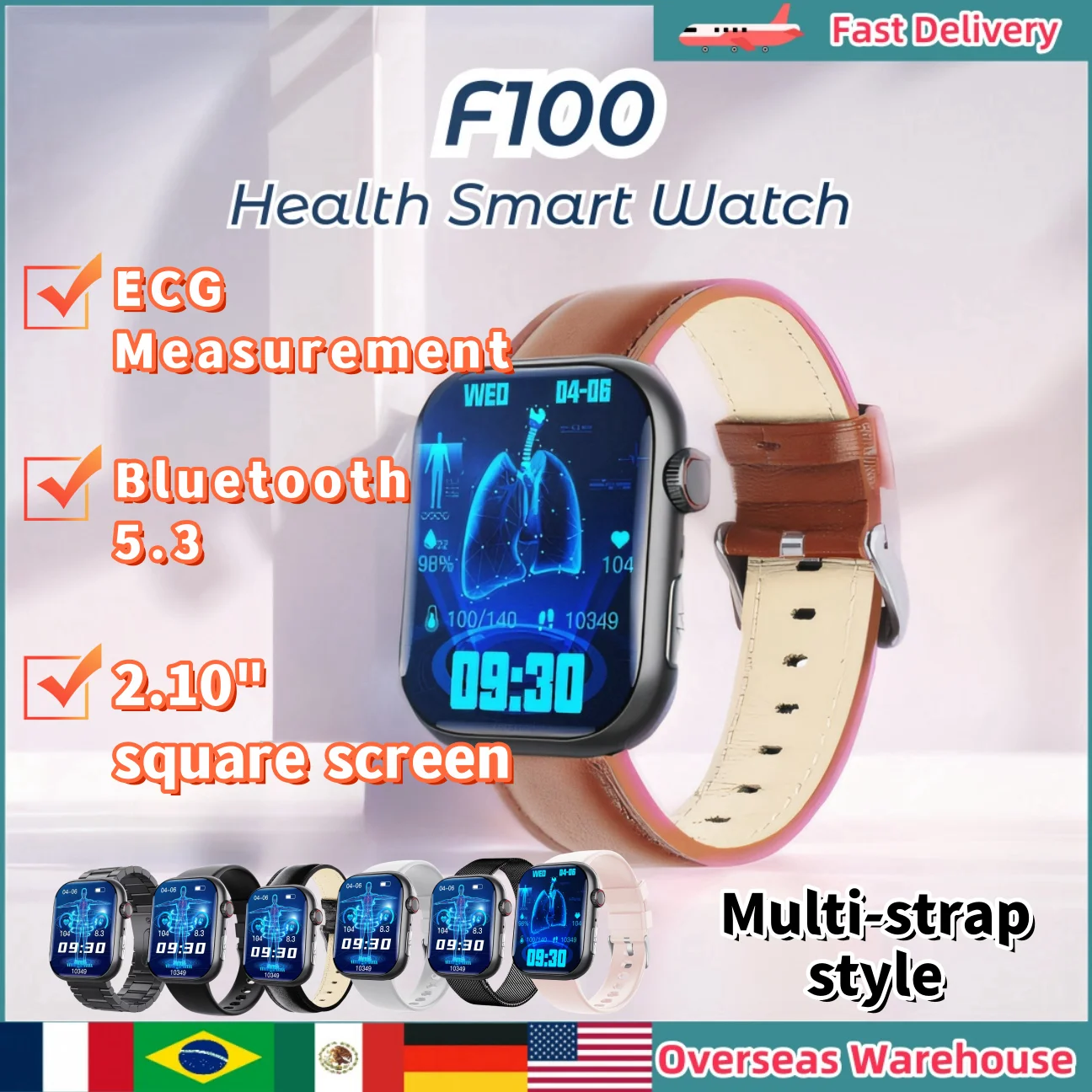 F100 Смарт-часы с Bluetooth ЭКГ Измерение Часы OCA ЖК-дисплей Водонепроницаемые уличные умные часы для мужчин Женщины Подарки Детские подарки F100 Смарт-часы с Bluetooth ЭКГ Измерение Часы OCA ЖК-дисплей Водонепроницаемые уличные умные часы для мужчин Женщины Подарки Детские подарки