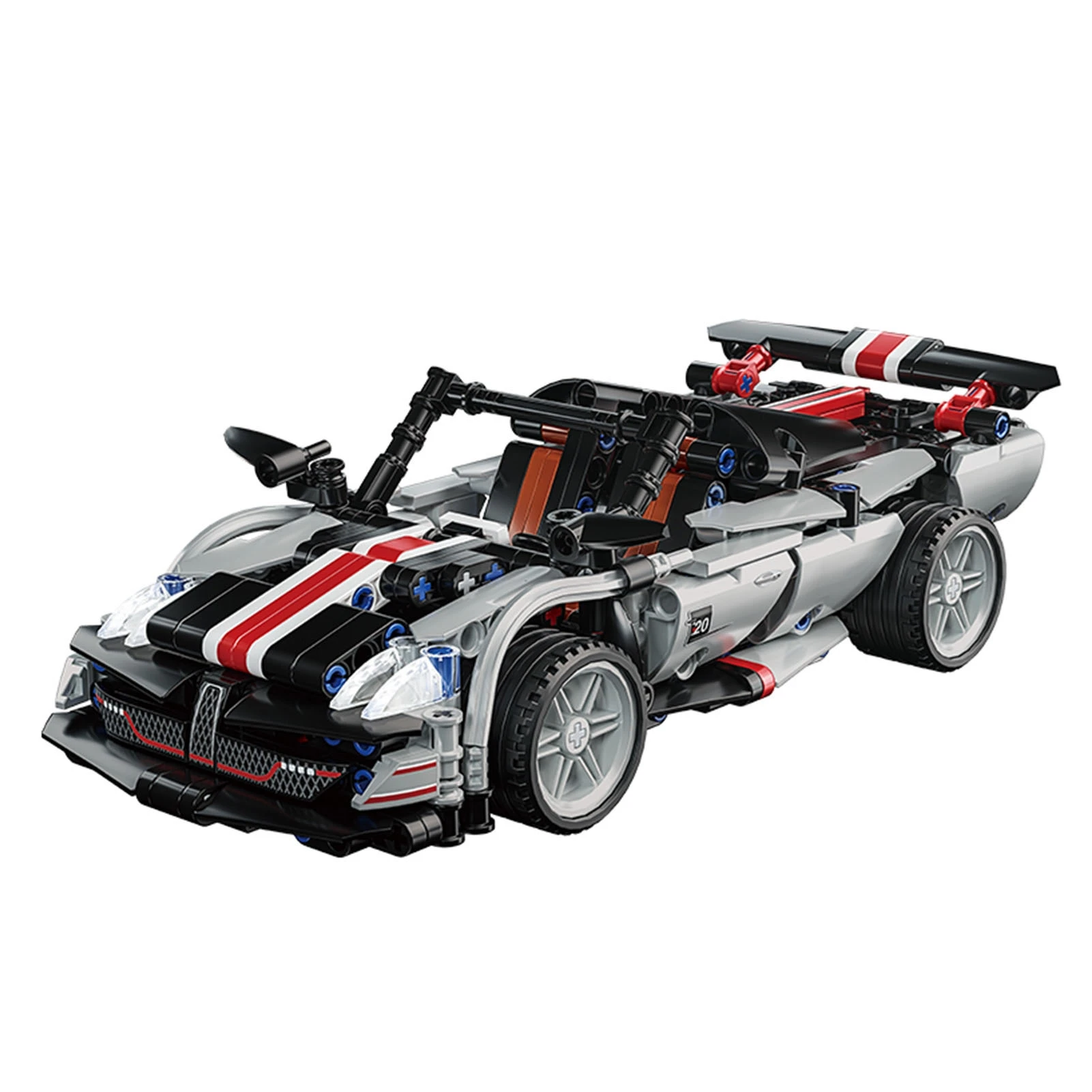 

2025 Sports Car Building Block Set DIY Cool Vehicle Model with Light Openable Door Toy for 6+ Years