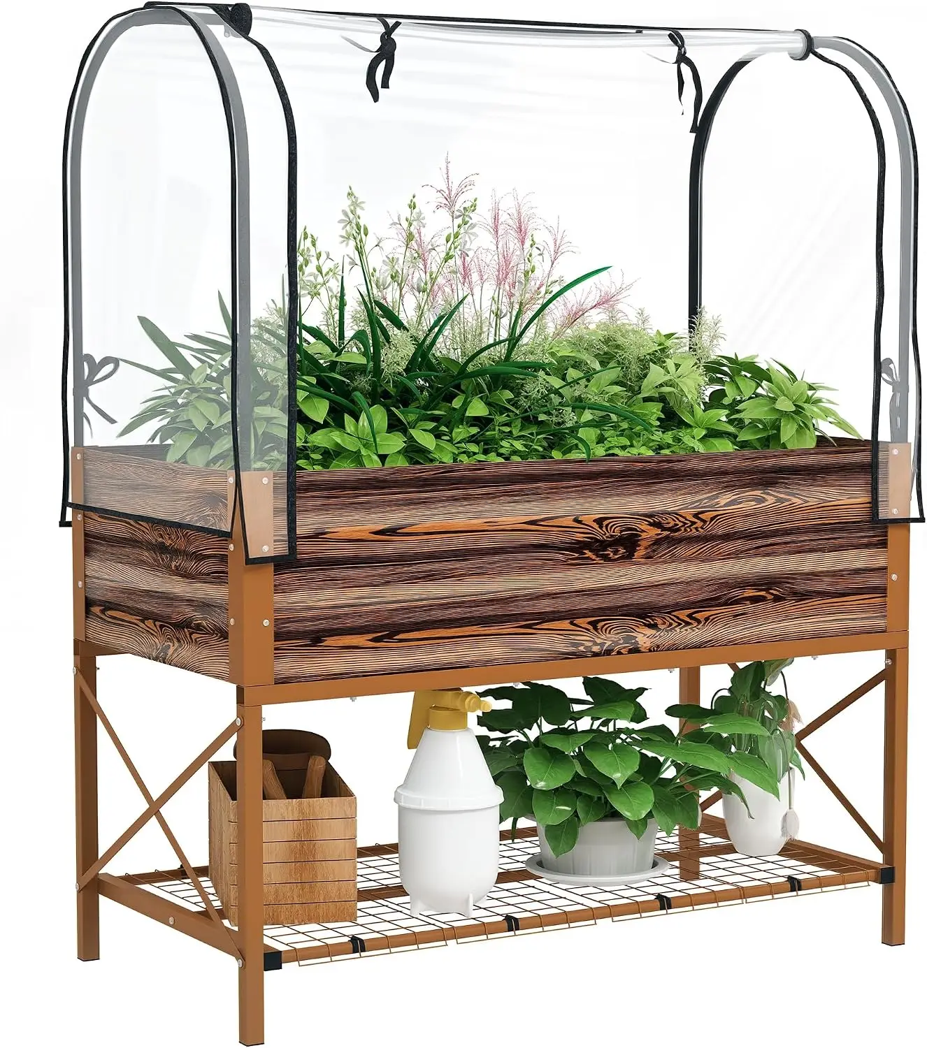 Raised Garden Bed with Roll-Up Cover, 41