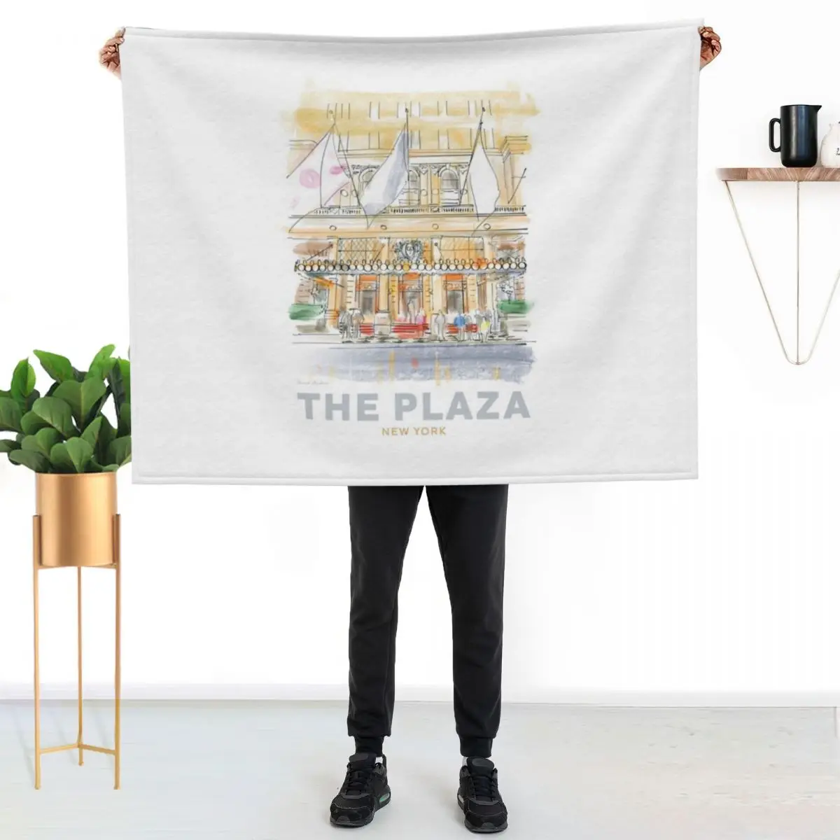 The Plaza Hotel New York Throw Blanket Foldable Soft Warm Blanket for Outdoor Use