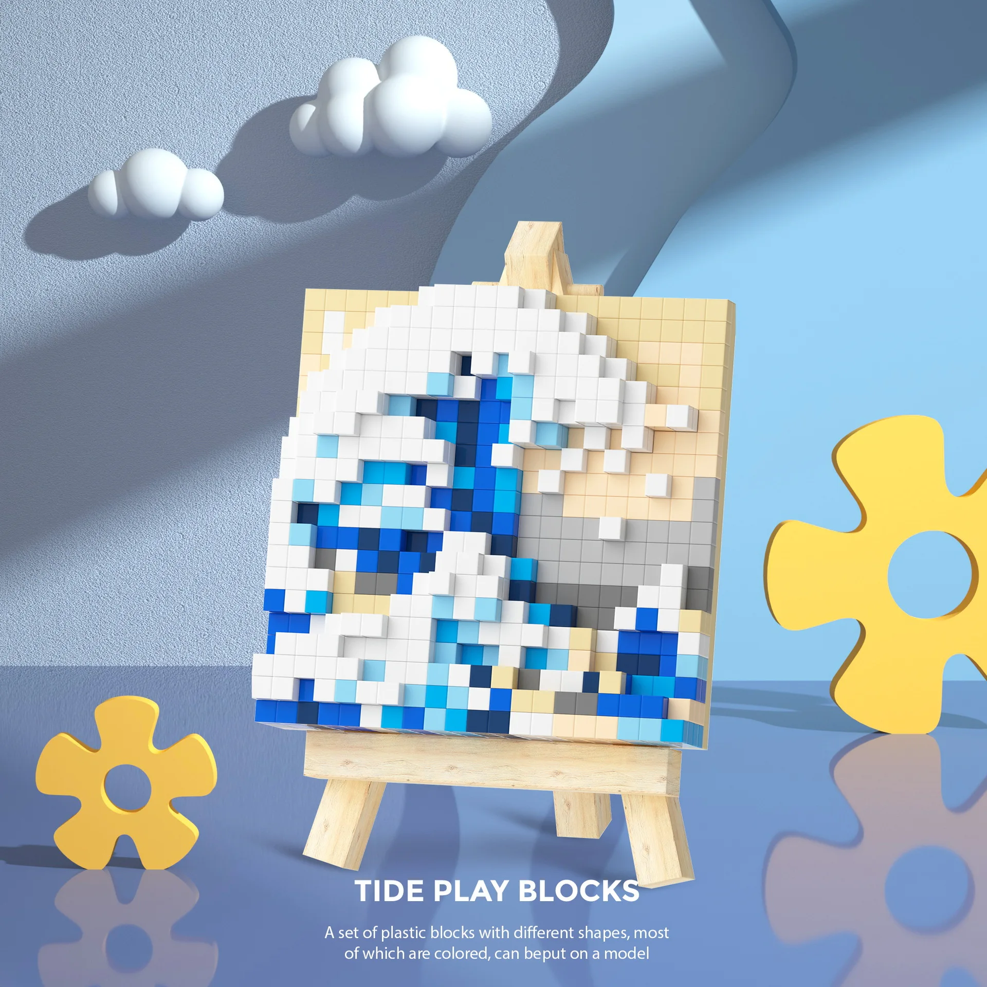 Artistic Pixel Painting Micro Building Blocks Starry Night Kanagawa Diamond 3D Model Mini Brick Toys For Table Decor