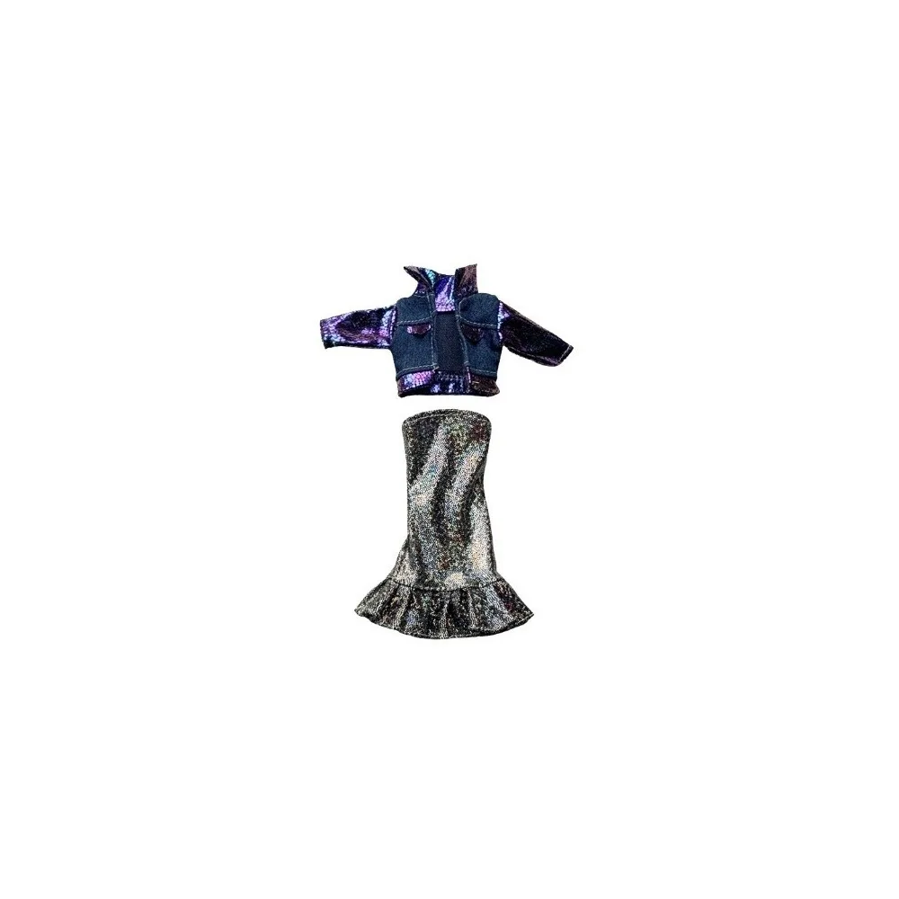

1/6 Scale Doll Clothes Set Sparkling Design Short Jacket Princess Evening Gown Ruffled Dress Jacket And Dress Set