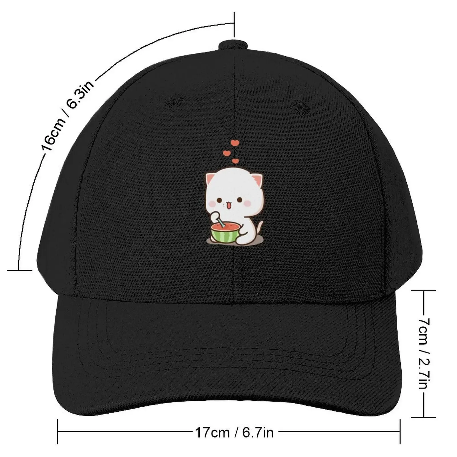 Mochi Mochi Peach Cat Long Baseball Cap cute Big Size Hat Icon Hat Baseball Cap Baseball For Men Women's