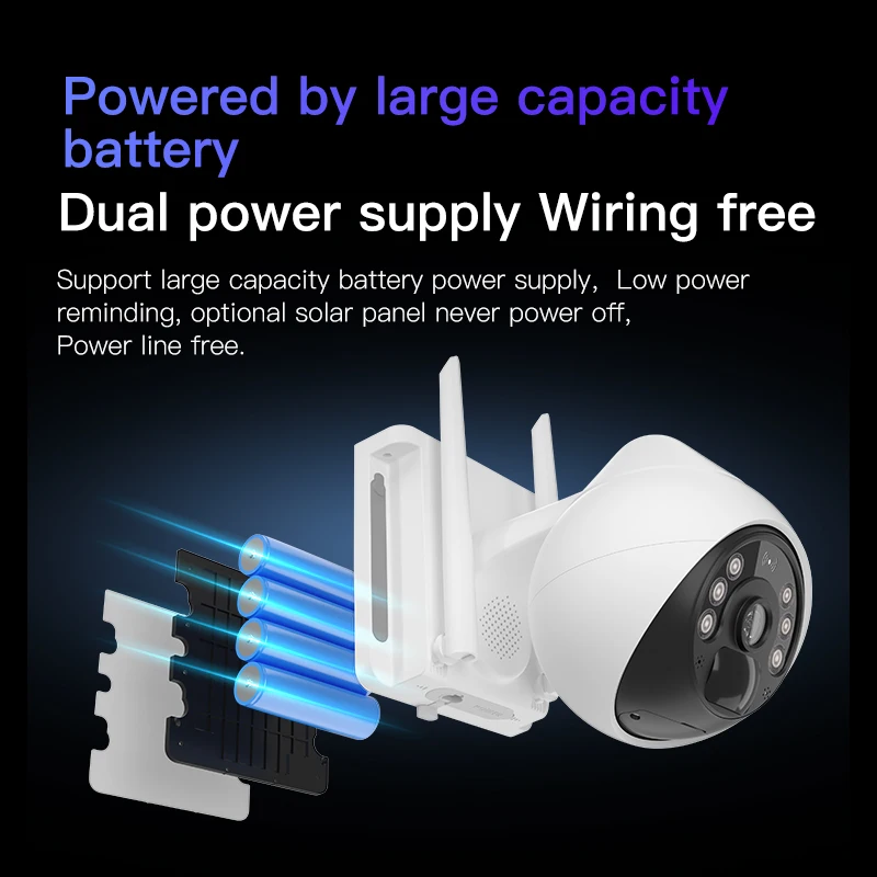 Vstarcam New 3MP HD Outdoor Security Camera Wireless Double Light Solar Battery Low-power Consumption Smart Home With Phone App