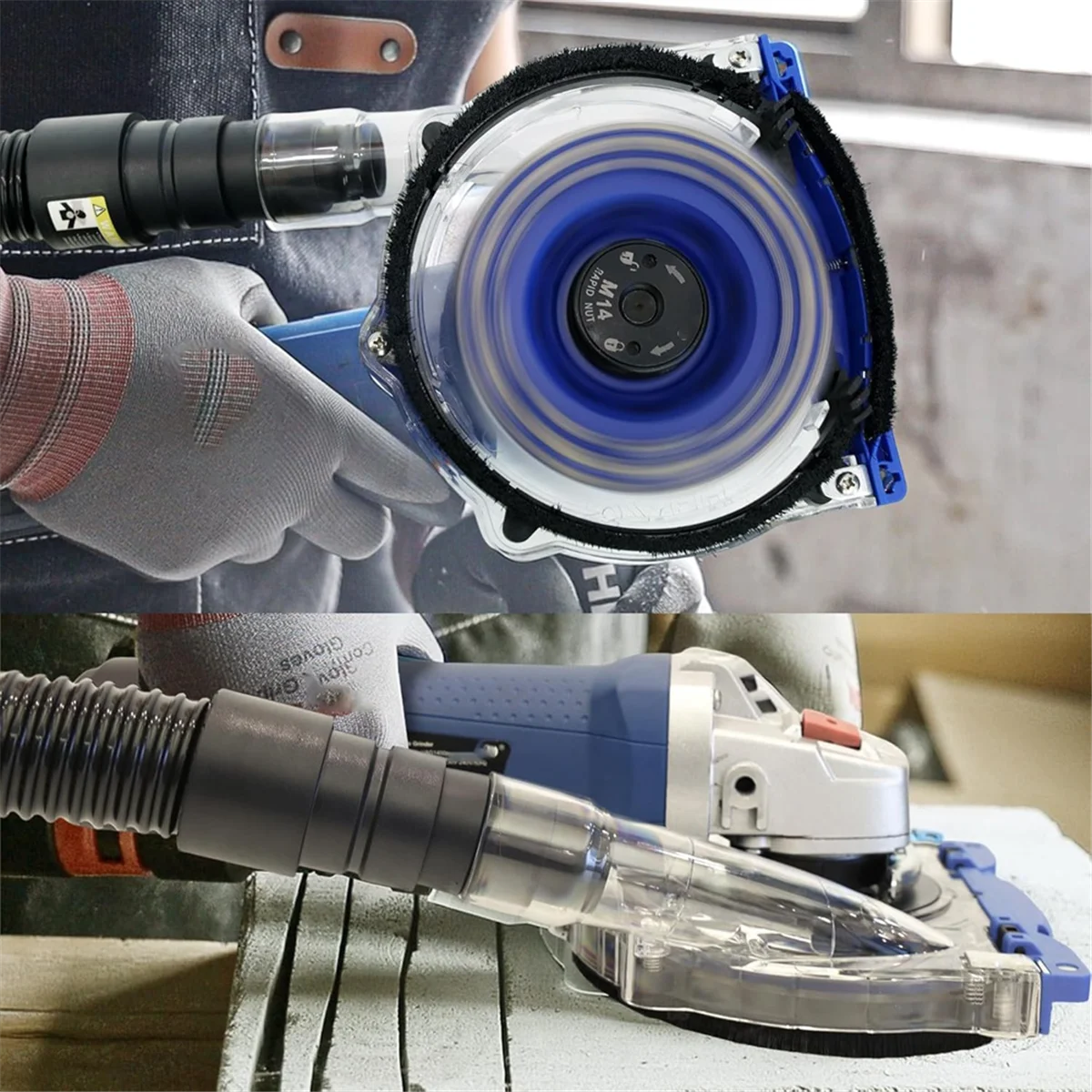 A002 Dust Shroud for 5 Inch and 4-1/2 Inch Angle Grinder, Universal Grinding Shroud,Transparent Polycarbonate