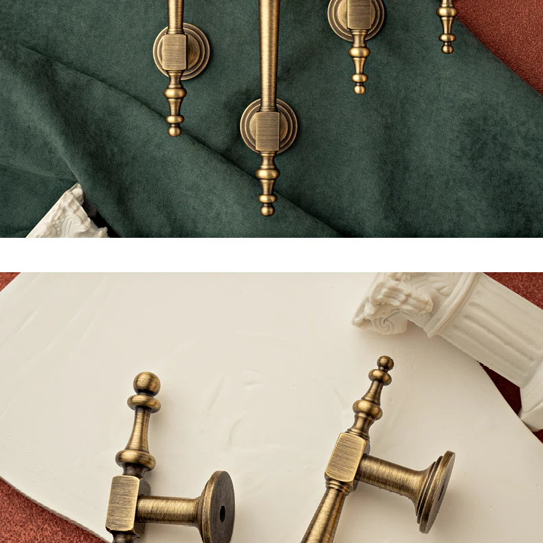 Antique brushed brass cabinet handle 3