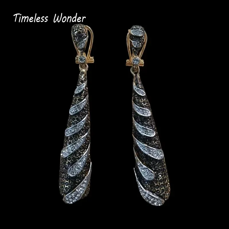 

Timeless Wonder Fancy Zircon Geo Button Earrings for Women Designer Jewelry Punk Sweet Gift Rare Top Neat Classy 3342