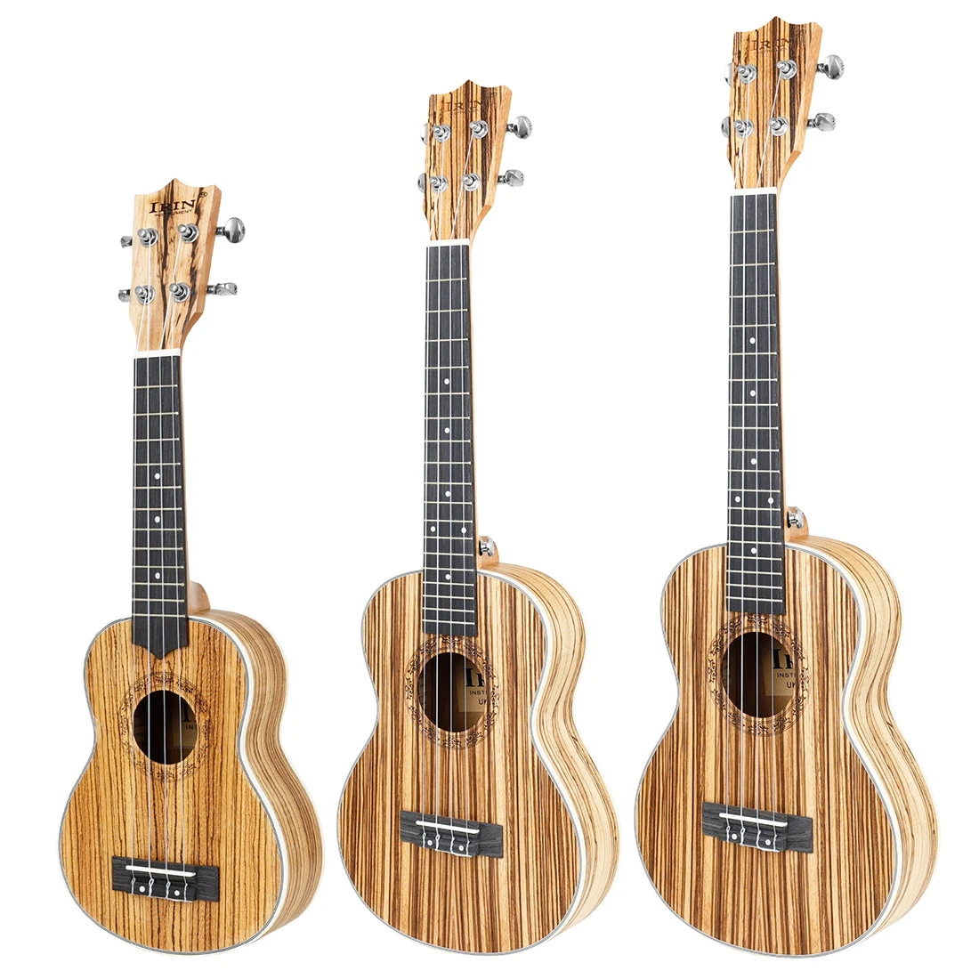 

IRIN Ukulele 21/24/26 inch Ukulele Zebrawood Ebony Mini Hawaiian Guitar 4-String Ukulele Plucked Musical Instrument Guitarra