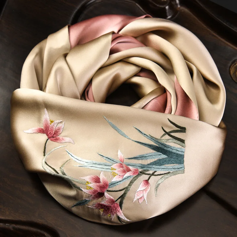 Handmade Embroidery Scarf Female Gift Mother Shawl Outer Match Long Suzhou Embroidered
