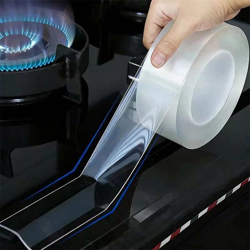 Clear Waterproof Sealing Tape, Stain Resistant Gap Sealer, Easy to Apply PE Seal Strip for Kitchen Stove, Bathroom & Home Use