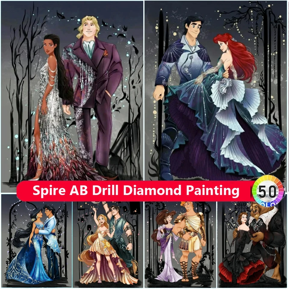 

Disney Cartoon Princess AB Diamond Painting Kits Embroidery Prince Art Cross Stitch Mosaic Home Decor Handicraft Christmas Gift