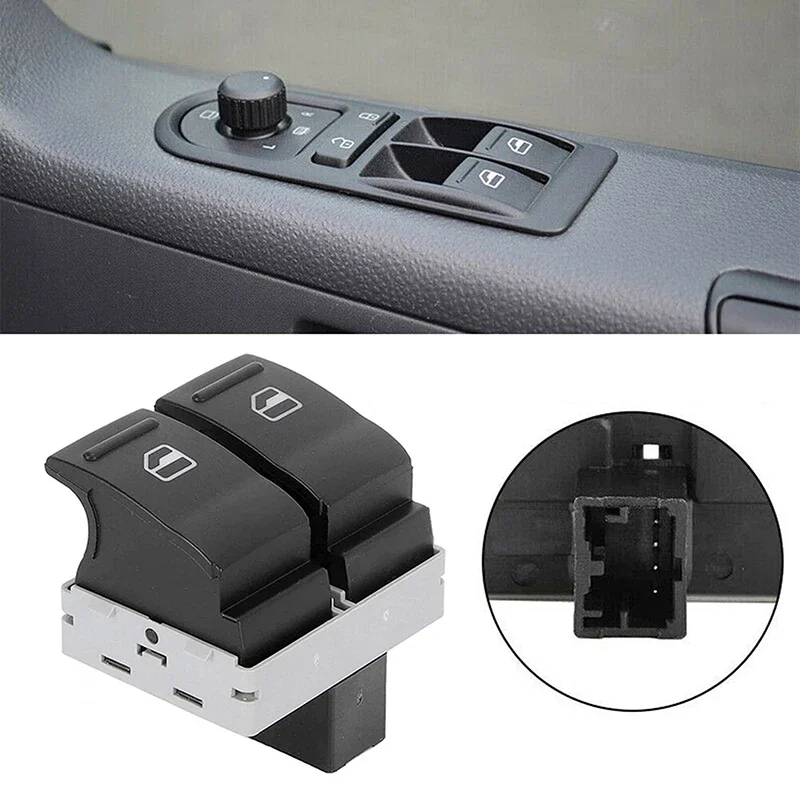 4Pins Car Electric Door Window Switch Driver Side for VW Multivan T5 Transporter T5 Minibus Platform/Chassis Van 2003-2014 2015