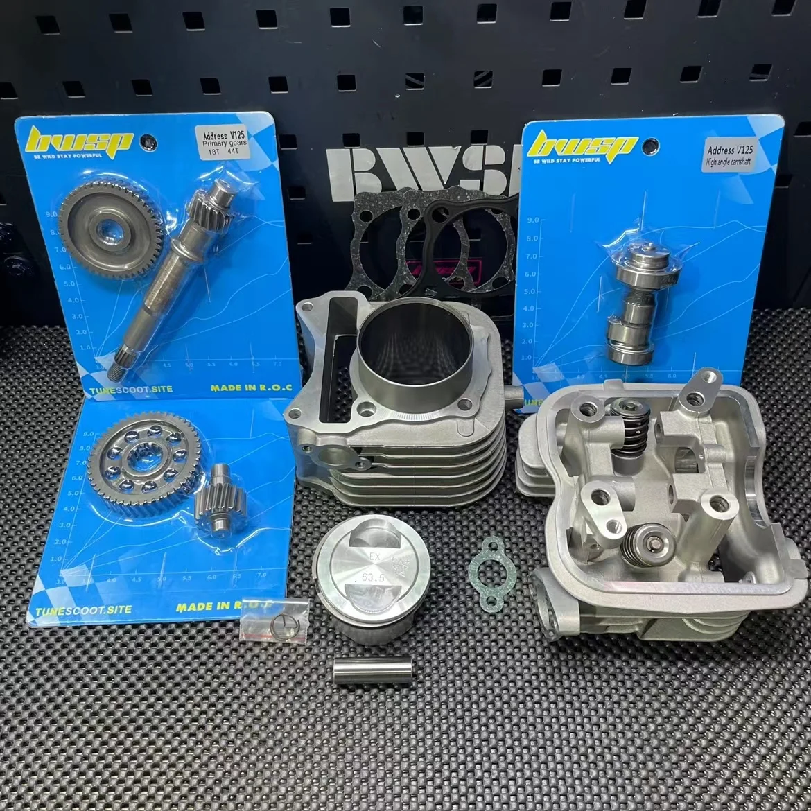 

Big Bore Set 2V 175cc For Address V125 Kit Two Valves Head EX24 IN28 Cylinder 63.5mm Primary Secondary Gears High Angle Camsh