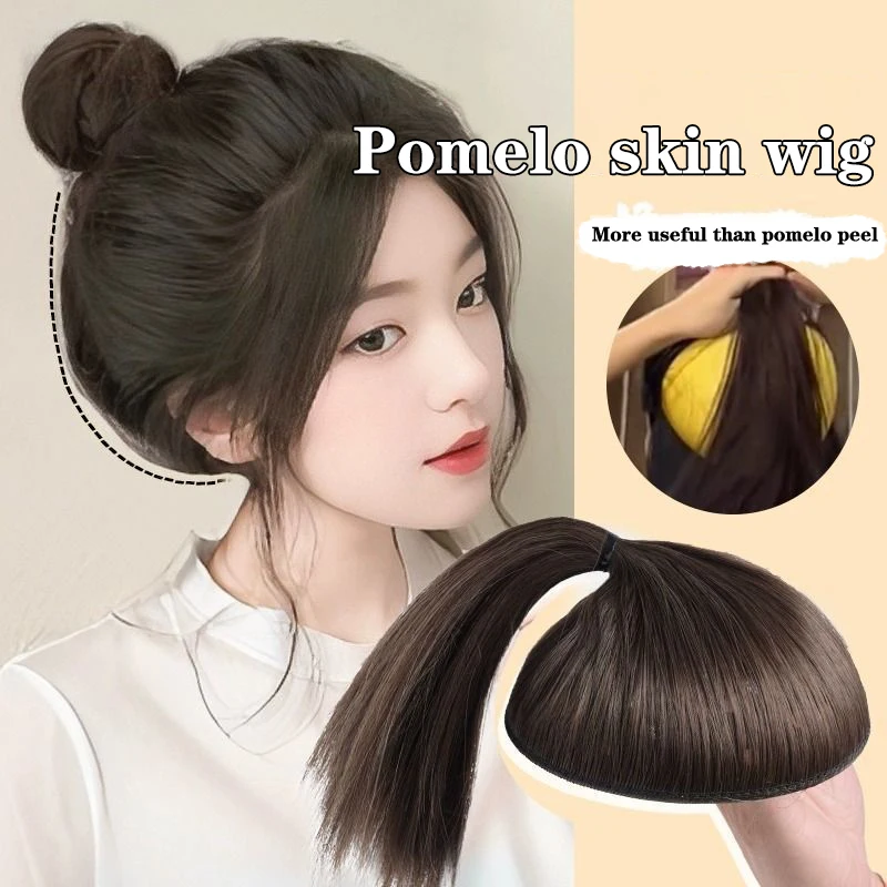 Pomelo Skin Wig Meatball Head High Ponytail High Cranial Crest Panfa Artifact Fluffy And Natural Styling Tool Accessories